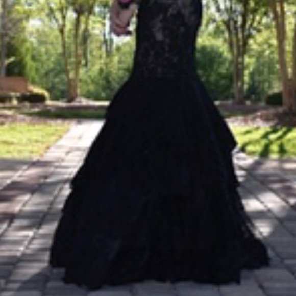 Black Mermaid Prom Dress - Picture 2 of 3